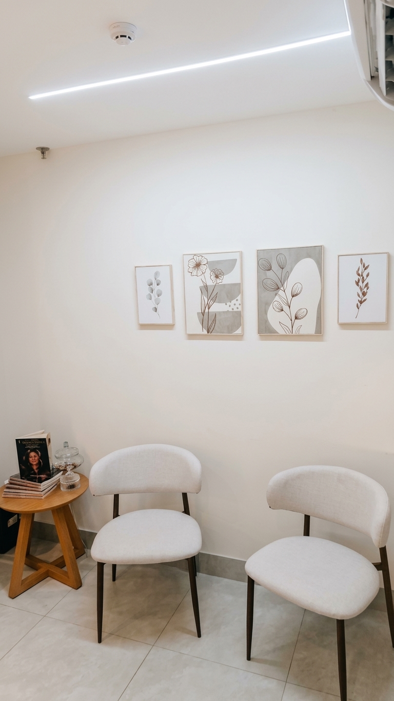 Imagem ilustrativa de uma sala de espera clara com cadeiras